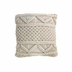 Μαξιλάρι διακοσμητικό Macrame 100% βαμβάκι σε λευκό χρώμα διαστάσεων 40x40cm