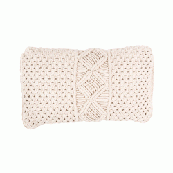 Μαξιλάρι διακοσμητικό Macrame 100% βαμβάκι σε λευκό χρώμα διαστάσεων 30x55cm