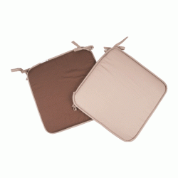 Μαξιλάρι καρέκλας δίχρωμο Σχ.Reli mocca-beige διαστάσεων 38x38x2cm 100% microfiber