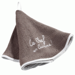 Πετσέτες κουζίνας στρόγγυλη σχέδιο Cuistot χρώματος σκούρο μπεζ 60cm 100% cotton συσκευασία 6 τεμαχίων