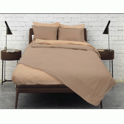 Σετ σεντόνια Rainbow μονά μονόχρωμα Smoke-Beige poly/cotton 144 κλωστών