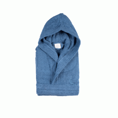 Μπουρνούζι σε μπλε χρώμα Fresh 450gsm 100%cotton με κουκούλα νούμερο Small