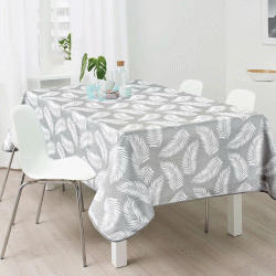Τραπεζομάντηλο αλέκιαστο Palm grey 100% πολυεστέρας διαστάσεων 150x150cm