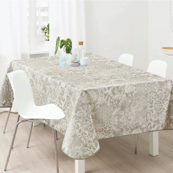 Τραπεζομάντηλο αλέκιαστο Paisley beige  100%πολ. διαστάσεων 150x150cm