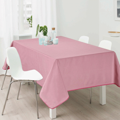 Τραπεζομάντηλο αλέκιαστο ύφασμα χρώματος ροζ 100%pol. διαστάσεων 150x150cm