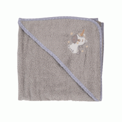 Πετσέτα με κουκούλα Pony διαστάσεων 75X75cm 100% cotton σε γκρι χρώμα Πετσέτα με κουκούλα Pony διαστάσεων 75X75cm 100% cotton σε γκρι χρώμα