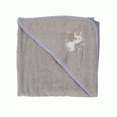 Πετσέτα με κουκούλα Pony διαστάσεων 75X75cm 100% cotton σε γκρι χρώμα