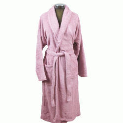 Μπουρνούζι μονόχρωμο Fresh 450gsm 100%cotton χωρίς κουκούλα σε ροζ αμέθυστος νούμερο 2XL