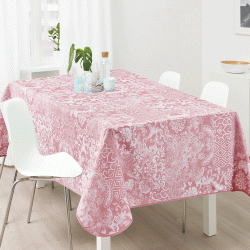 Τραπεζομάντηλο ύφασμα αλέκιαστο Paisley pink 100%pol. διαστάσεων 150x180cm