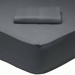 Σεντόνι Rainbow με λάστιχο στις γωνίες μονόχρωμα poly/cotton διαστάσεων 160x200cm σε σκούρο γκρι χρώμα 