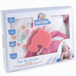 Σετ μπάνιου 6 τεμαχίων σχέδιο Βm374 85% βαμβάκι και 15% πολυεστέρας σε ροζ χρώμα