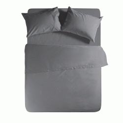 Σεντόνι διπλό Rainbow flat poly/cotton διαστάσεων 240x260cm σε γκρι χρώμα