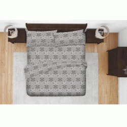 Σεντόνι 100% βαμβακερό Flat Geo χρώμα γκρι 144 κλωστών