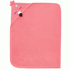 Πετσέτα με κουκούλα και κέντημα Flamingo διαστάσεων 90x70cm 85% cot+15% pol