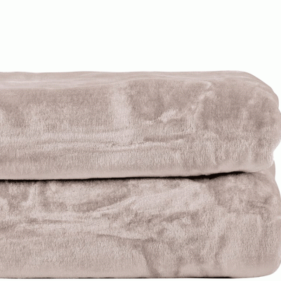 Κουβέρτα μονόχρωμη μπεζ "Velvet" 550 grm/m2 100% πολυεστέρας διαστάσεων 220x240cm