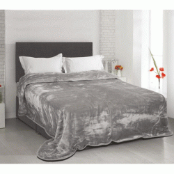 Κουβέρτα μονόχρωμη "Velvet" 550 grm/m2 100% πολυεστέρας διαστάσεων 220x240cm σε απόχρωση Elephant