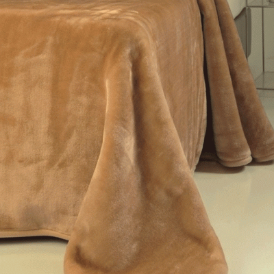 Κουβέρτα μονόχρωμη καφέ "Velvet" 550 grm/m2 100% πολυεστέρας διαστάσεων 220x240cm