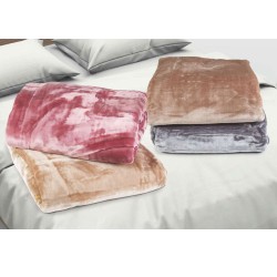 Κουβέρτα βελούδινη "Velvet" 550 grm/m2 100% πολυεστέρας διαστάσεων 160x220cm σε απόχρωση Elephant