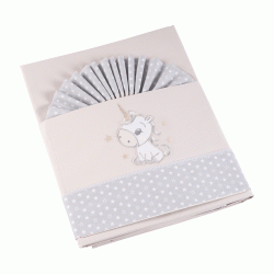 Σετ σεντόνια μπεμπέ 3τμχ Pony 100% cotton σε χρώμα γκρι Σετ σεντόνια μπεμπέ 3τμχ Pony 100% cotton σε χρώμα γκρι