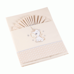 Σετ σεντόνια μπεμπέ 3τμχ Pony 100% cotton σε χρώμα μπεζ Σετ σεντόνια μπεμπέ 3τμχ Pony 100% cotton σε χρώμα μπεζ