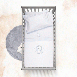 Σετ σεντόνια μπεμπέ 3τμχ Pony 100% cotton σε χρώμα μπλε Σετ σεντόνια μπεμπέ 3τμχ Pony 100% cotton σε χρώμα μπλε