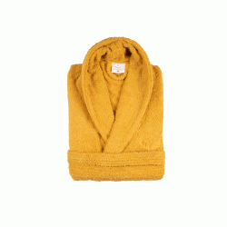 Μπουρνούζι μονόχρωμο Fresh 450gsm 100%cotton χωρίς κουκούλα σε κίτρινο νούμερο 2ΧL