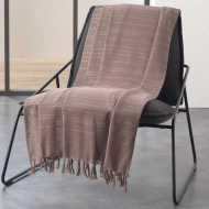 Ριχτάρι με κρόσια  για πολυθρόνα Lilia Taupe 180X220cm 100%cotton