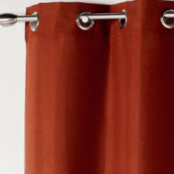 Κουρτίνα Absolou 140x260cm έτοιμη ραμμένη με κρίκους μεσαίας σκίασης σε τερακότα χρώμα