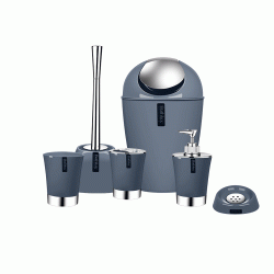 Σετ αξεσουάρ μπάνιου grey 6 τεμάχια Σετ αξεσουάρ μπάνιου grey 6 τεμάχια