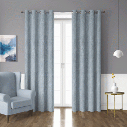 Κουρτίνα Alexia 140x260cm ζακάρ έτοιμη ραμμένη με κρίκους 100% πολυεστέρας σε χρώμα Γκρι