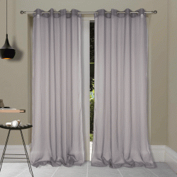 Κουρτίνα οργάντζα χρώμα Γκρι με κρίκους διαστάσεων 140x260cm 100% πολυεστέρας Elsa