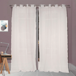 Κουρτίνα οργάντζα χρώμα Εκρού με κρίκους διαστάσεων 140x260cm 100% πολυεστέρας Elsa