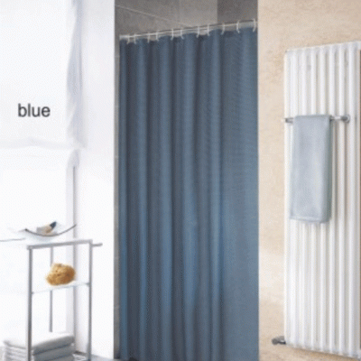 Κουρτίνα μπάνιου Sotero 180x200cm μονόχρωμη Jaquared με κρίκους 100% πολυεστέρας μπλε χρώμα