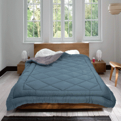 Πάπλωμα διπλής όψης Bi color με γέμισμα σιλικονούχα ίνα 100% microfiber Emerald-grey διαστάσεων 160x240cm