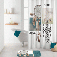Κουρτίνα μπάνιου με κρίκους Ottawa διαστάσεων  180x200cm 100% πολυεστέρας