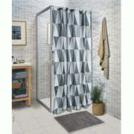 Κουρτίνα μπάνιου με κρίκους Corner διαστάσεων 180x200cm + πατάκι Shaggy διαστάσεων 50x70cm 100% πολυεστέρας Κουρτίνα μπάνιου με κρίκους Corner διαστάσεων 180x200cm + πατάκι Shaggy διαστάσεων 50x70cm 100% πολυεστέρας