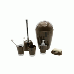 Σετ αξεσουάρ μπάνιου brown 6 τεμάχια Σετ αξεσουάρ μπάνιου brown 6 τεμάχια