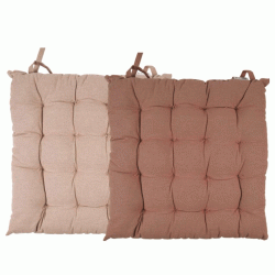 Μαξιλάρι καρέκλας Duo διαστάσεων 40x40cm διπλής όψης mocca/beige 100% βαμβάκι