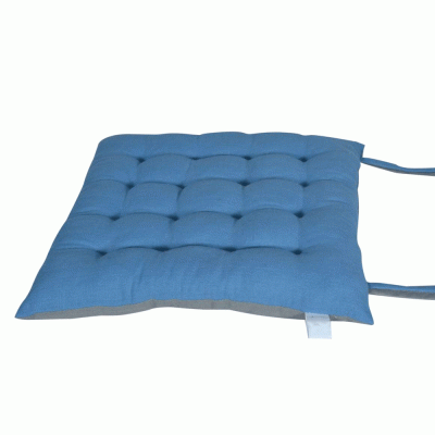 Μαξιλάρι καρέκλας Duo διαστάσεων 40x40cm διπλής όψης blue/l.grey 100% βαμβάκι