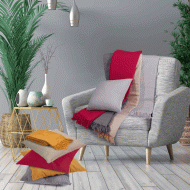 Mαξιλαροθήκη Irma διαστάσεων 45x45cm σε χρώμα μπεζ 80% cot-20% pol