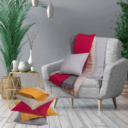 Mαξιλαροθήκη Irma διαστάσεων 45x45cm σε χρώμα μπεζ 80% cot-20% pol