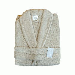 Μπουρνούζι μονόχρωμο Fresh 450gsm 100%cotton χωρίς κουκούλα σε μπεζ νούμερο Large