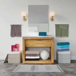 Πετσέτα μονόχρωμη προσώπου 480gsm 100% βαμβάκι Black διαστάσεων 50x90cm Prestige