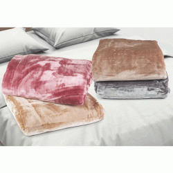 Κουβέρτα μονόχρωμη ροζ "Velvet" 550 grm/m2 100% πολυεστέρας διαστάσεων 220x240cm