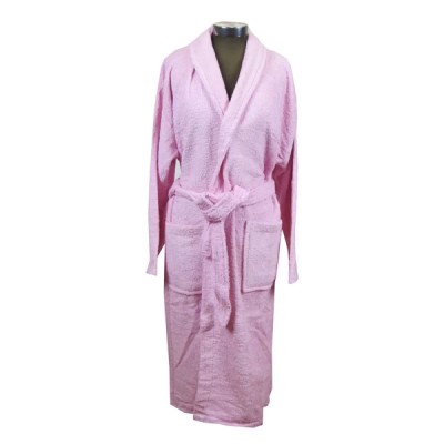 Μπουρνούζι μονόχρωμο Fresh 450gsm 100%cotton χωρίς κουκούλα σε ροζ νούμερο XXLarge
