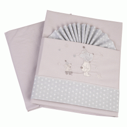 Σετ σεντόνια μπεμπέ 3τμχ Friends 100% cotton σε χρώμα γκρι Σετ σεντόνια μπεμπέ 3τμχ Friends 100% cotton σε χρώμα γκρι