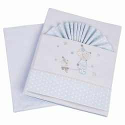 Σετ σεντόνια μπεμπέ 3τμχ Friends 100% cotton σε χρώμα μπλε Σετ σεντόνια μπεμπέ 3τμχ Friends 100% cotton σε χρώμα μπλε