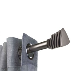 Κουρτινόβεργα επεκτεινόμενη 120cm-210cm με κρίκους και στηρίγματα Black Nickel Fishbone