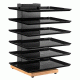 Επιτραπέζιο Stand Totem 6 επιπέδων σε χρώμα μαύρο με ξύλο
