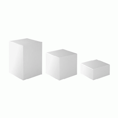 Ασύμετροι κύβοι 25 cm σε σετ 3 τεμαχίων σε χρώμα λευκό frost- αμμοβολή